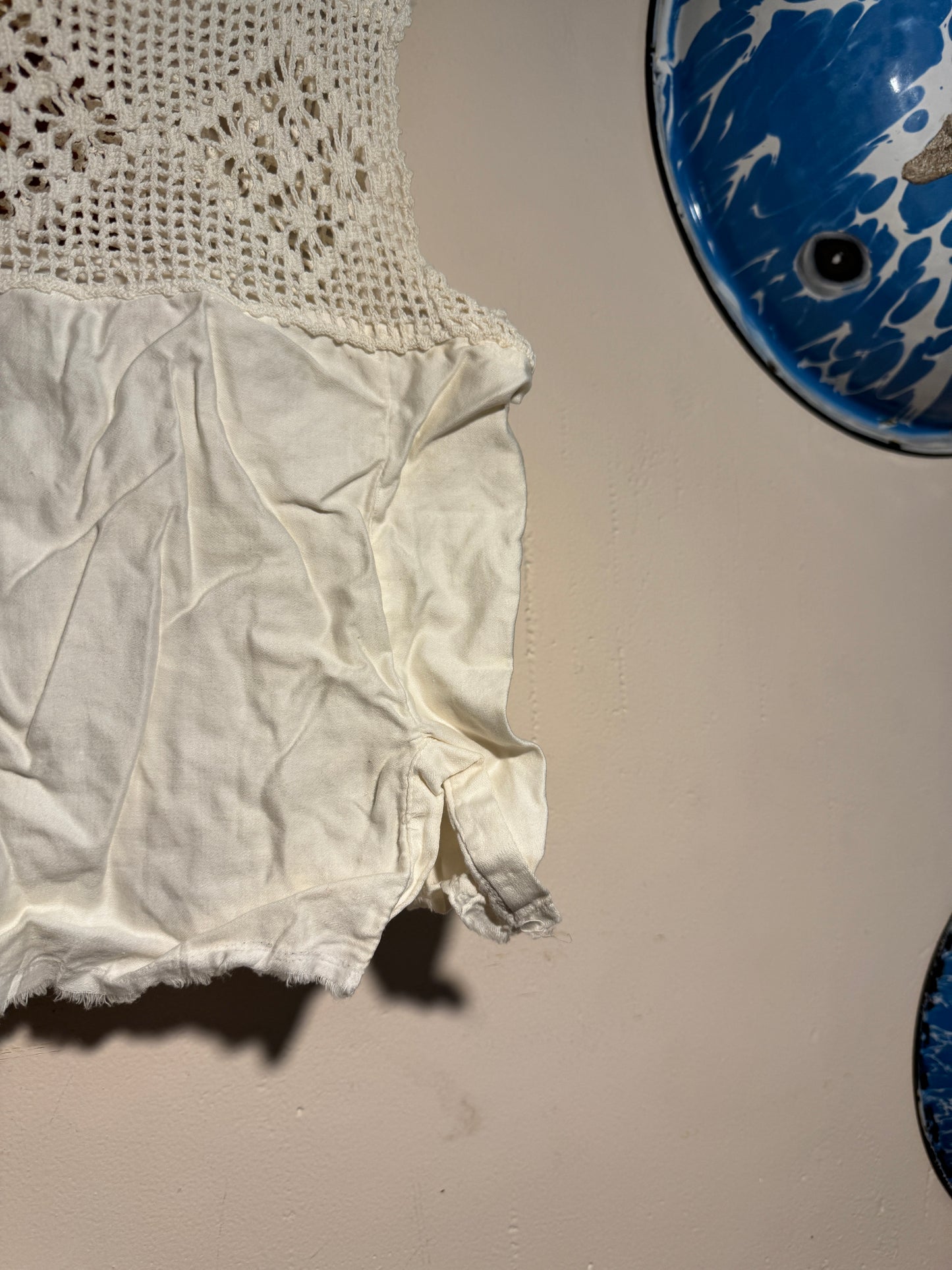 Antique Edwardian Crocheted Corset Cover/Cropped Top