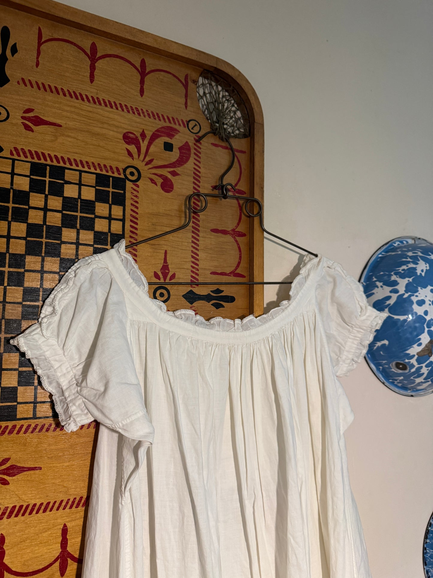 Antique Victorian Pin Tucked Nightgown with Cap Sleeves
