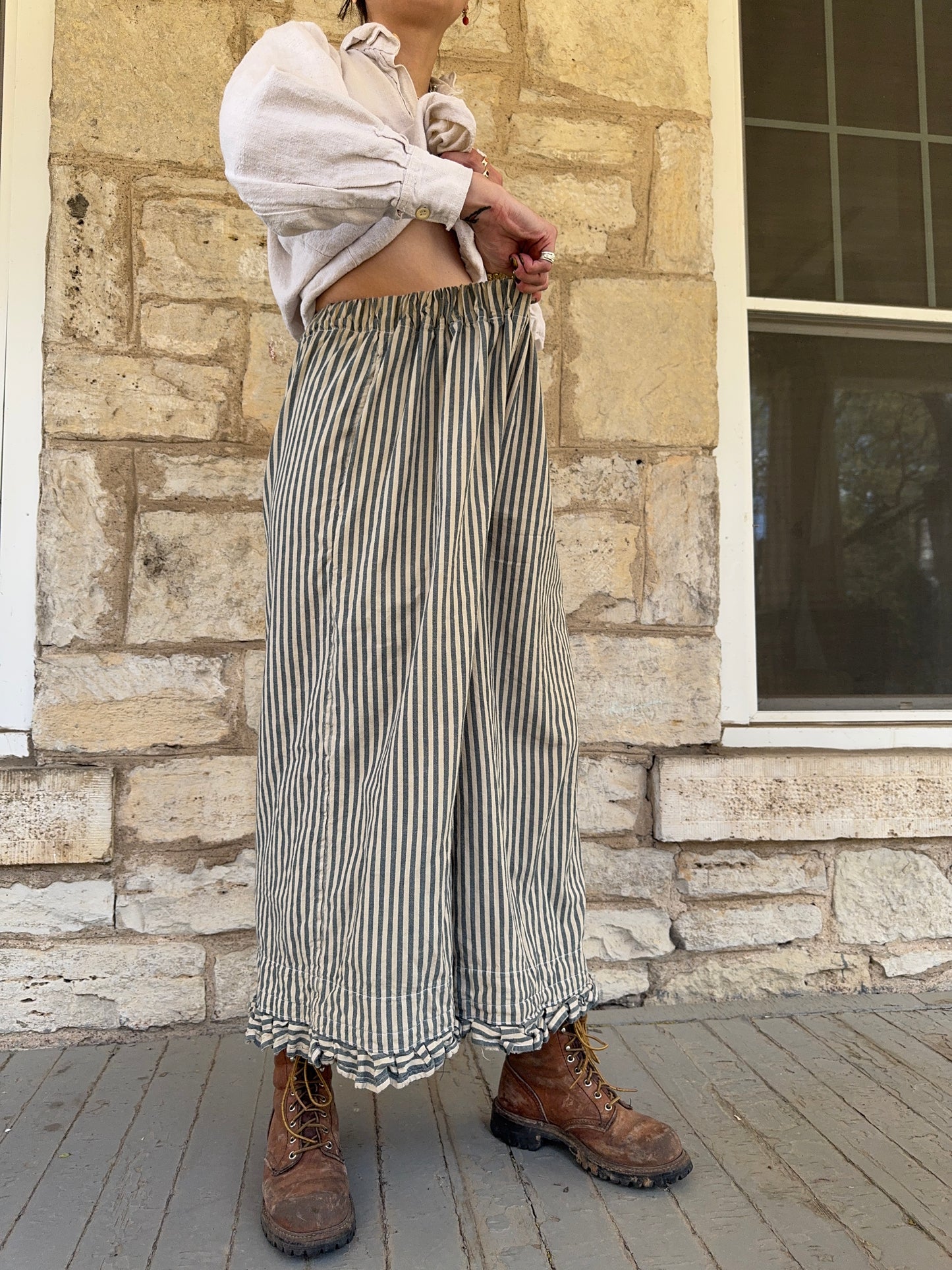 Handmade Wide-Leg Elastic Waist Custom Pants (MTO)