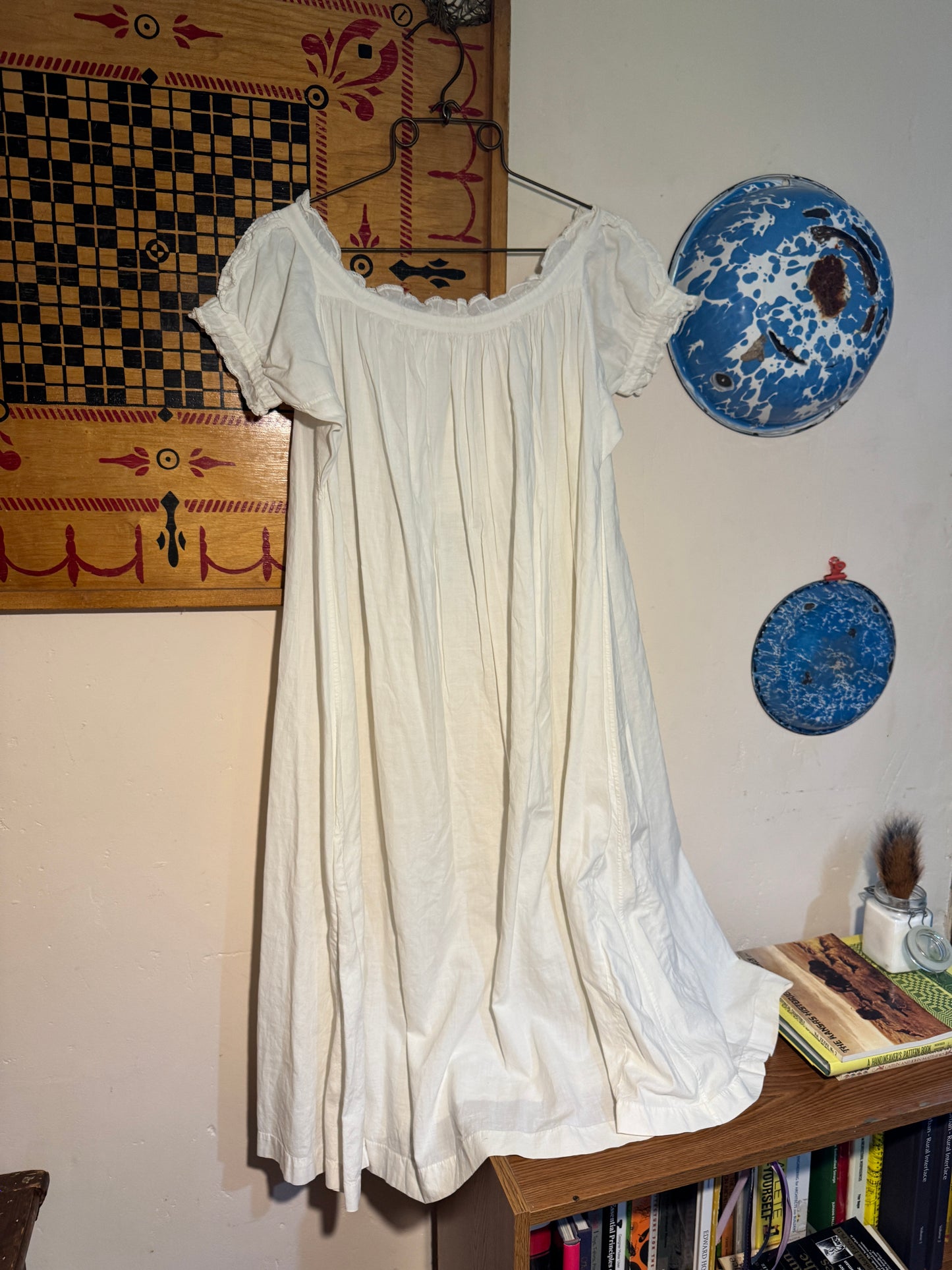 Antique Victorian Pin Tucked Nightgown with Cap Sleeves