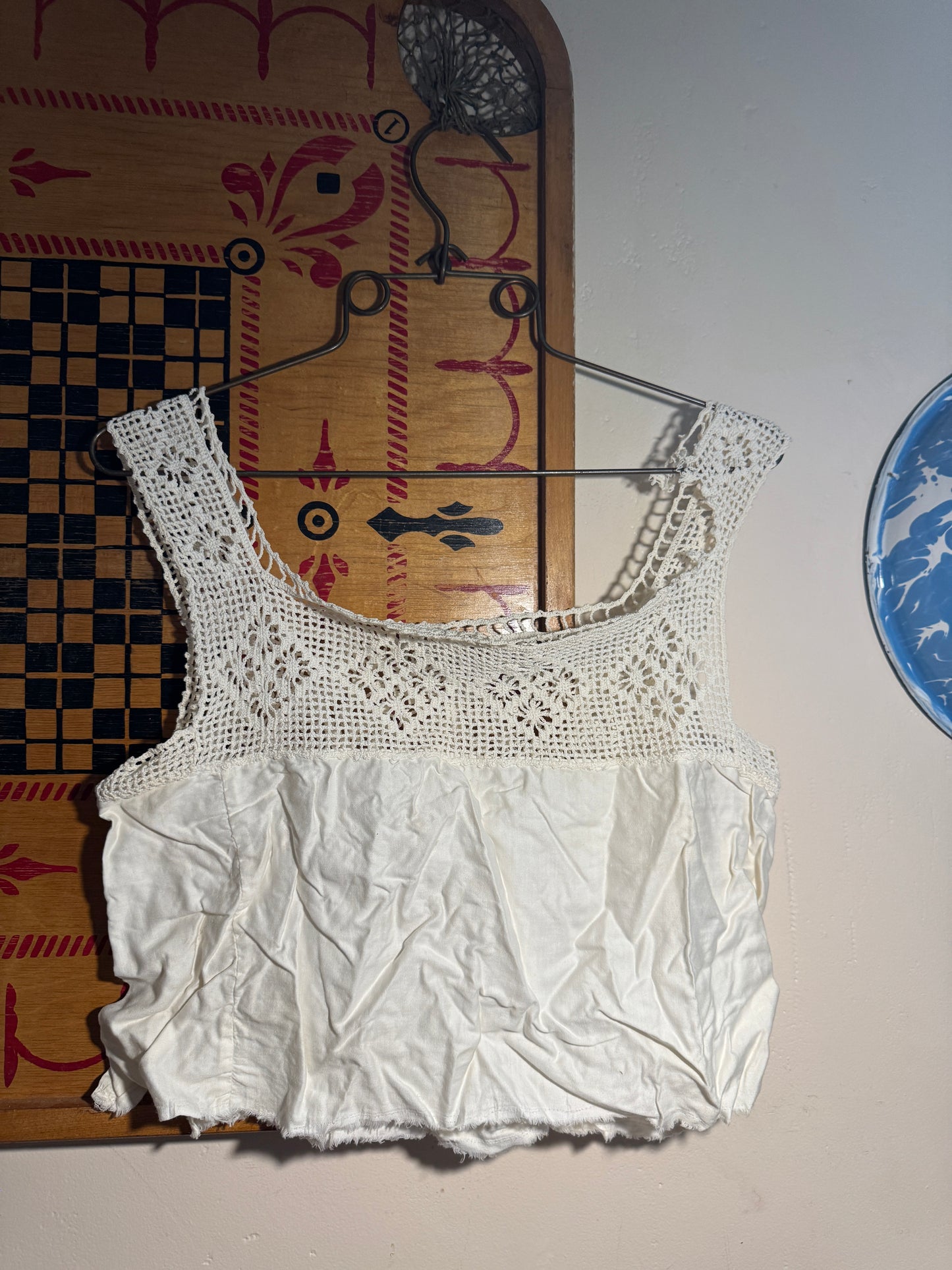 Antique Edwardian Crocheted Corset Cover/Cropped Top