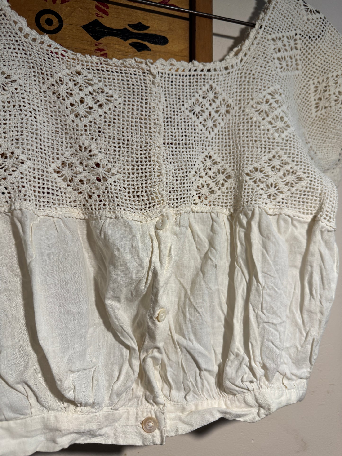 Antique Edwardian Corset Cover w/ Cap Sleeves