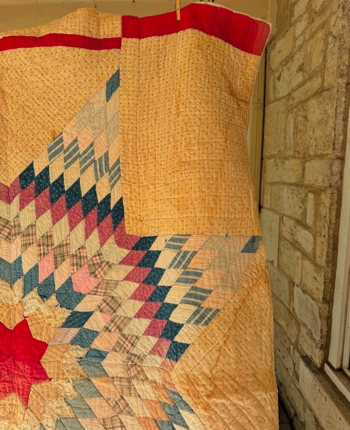 Antique 1890s-1910s Texas Star quilt