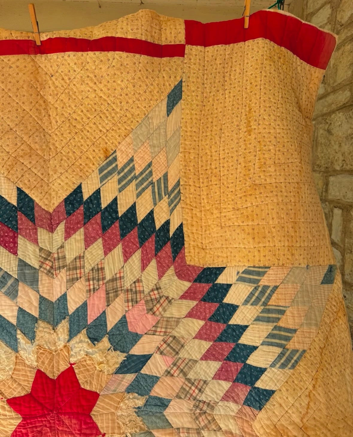 Antique 1890s-1910s Texas Star quilt