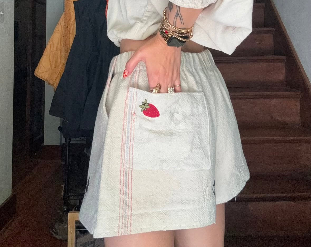 Vintage Painted Feedsack Shorts