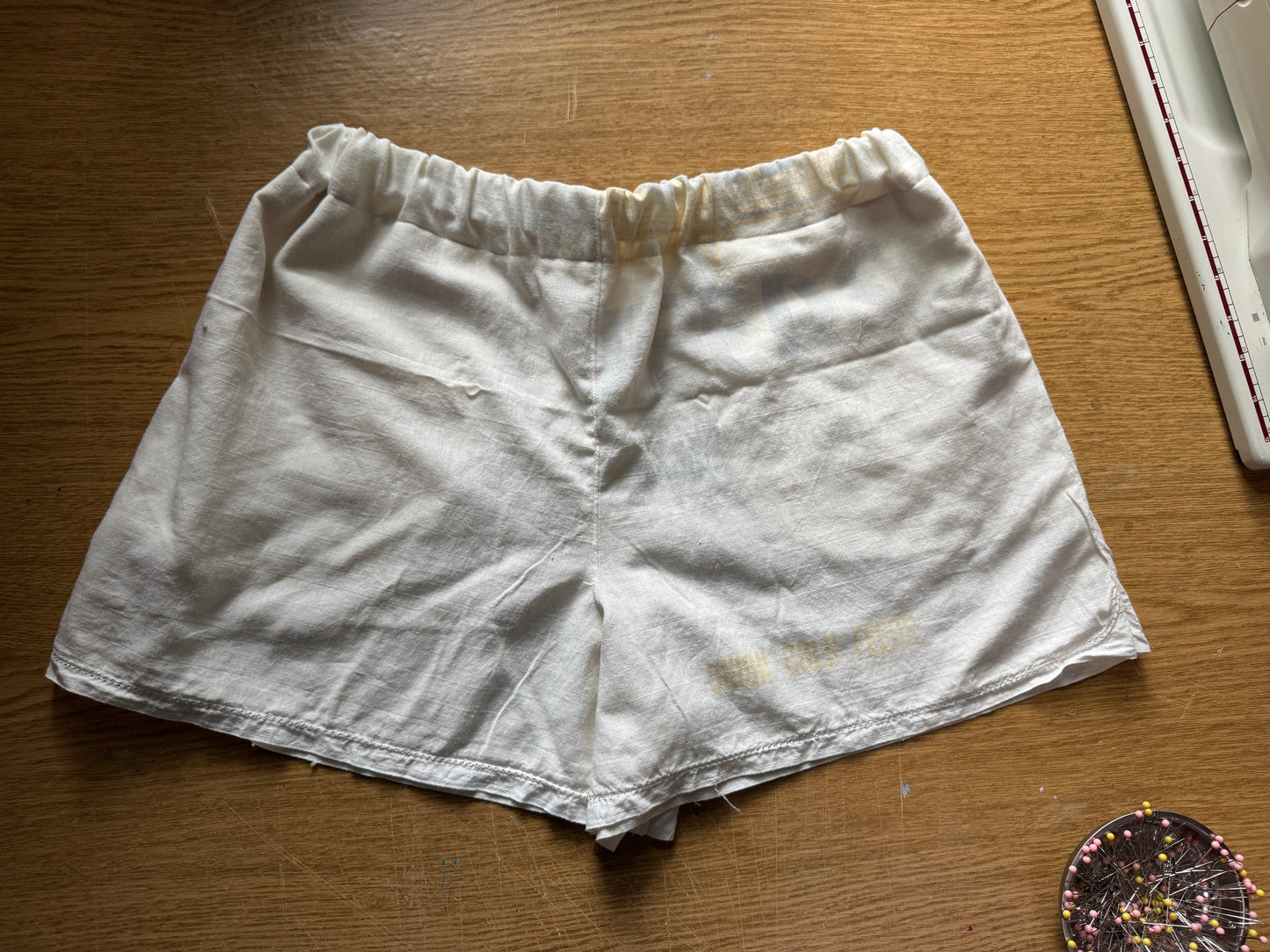Vintage Feedsack Shorts Union Gold 1