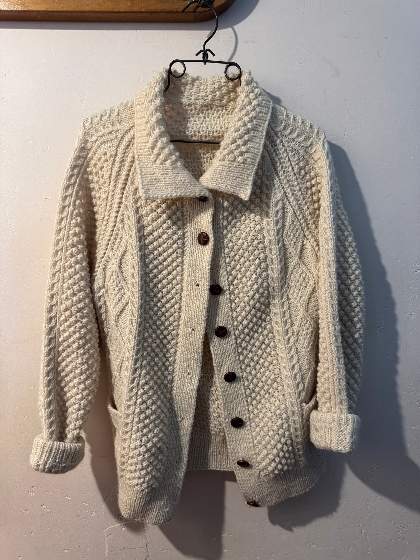 Vintage Cottage Crafts Cream Wool Knit Sweater