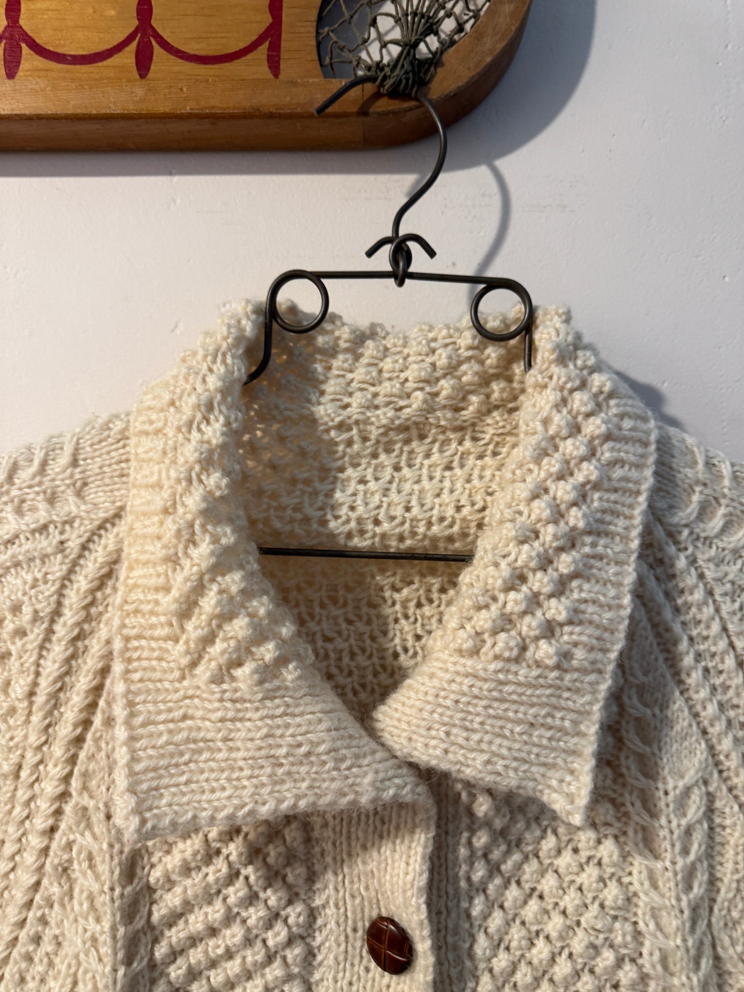 Vintage Cottage Crafts Cream Wool Knit Sweater