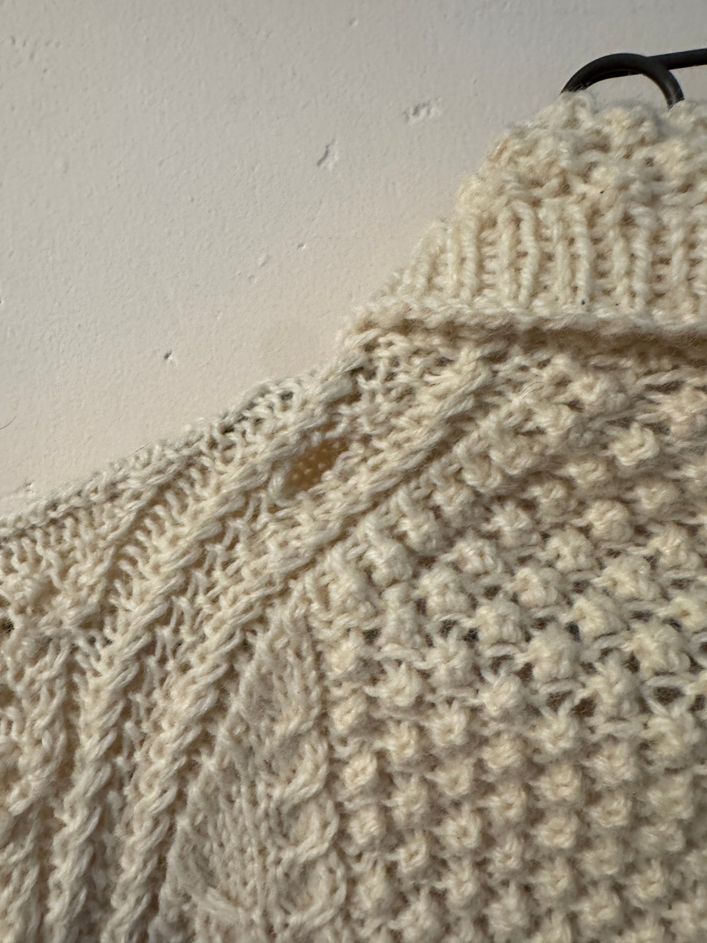 Vintage Cottage Crafts Cream Wool Knit Sweater