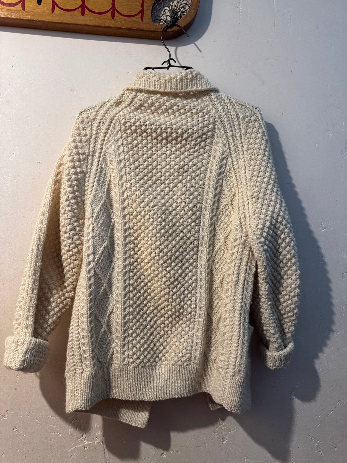 Vintage Cottage Crafts Cream Wool Knit Sweater