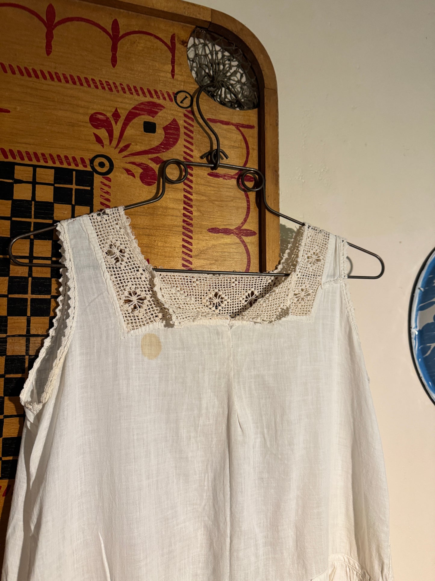 Antique Edwardian Crocheted Shift Dress Nightgown