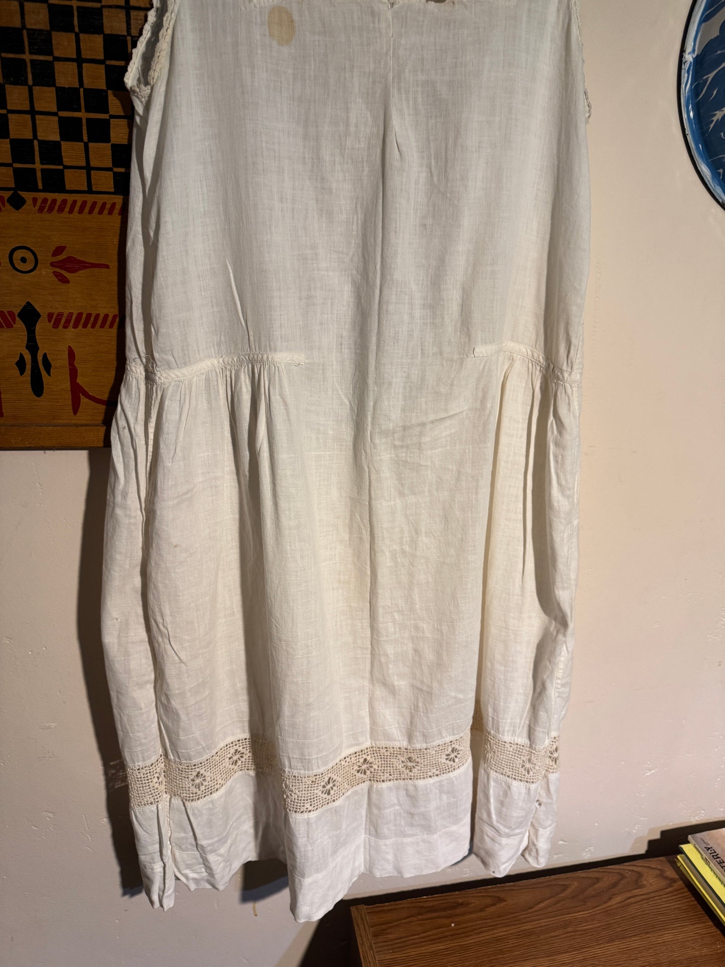 Antique Edwardian Crocheted Shift Dress Nightgown