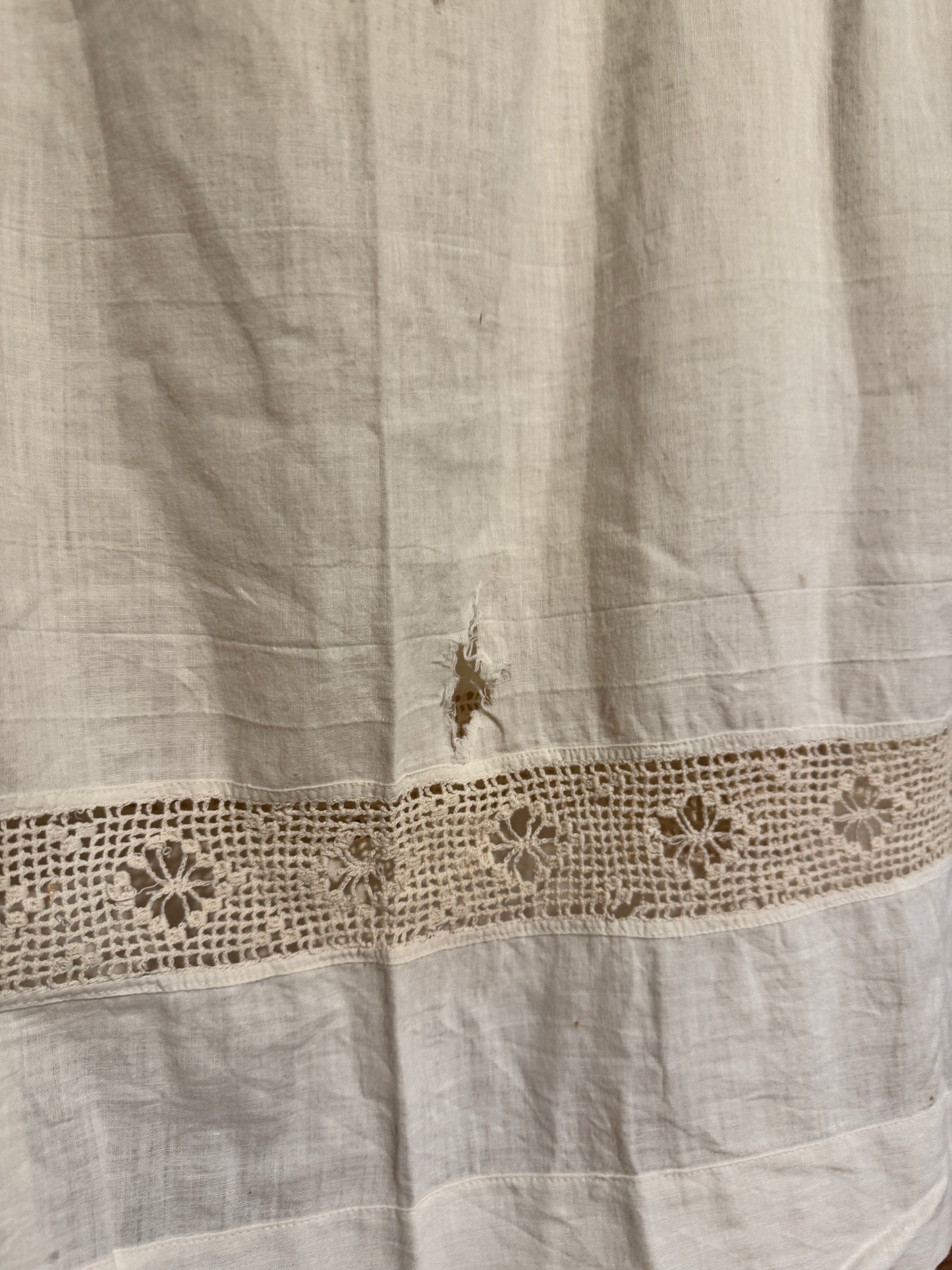 Antique Edwardian Crocheted Shift Dress Nightgown