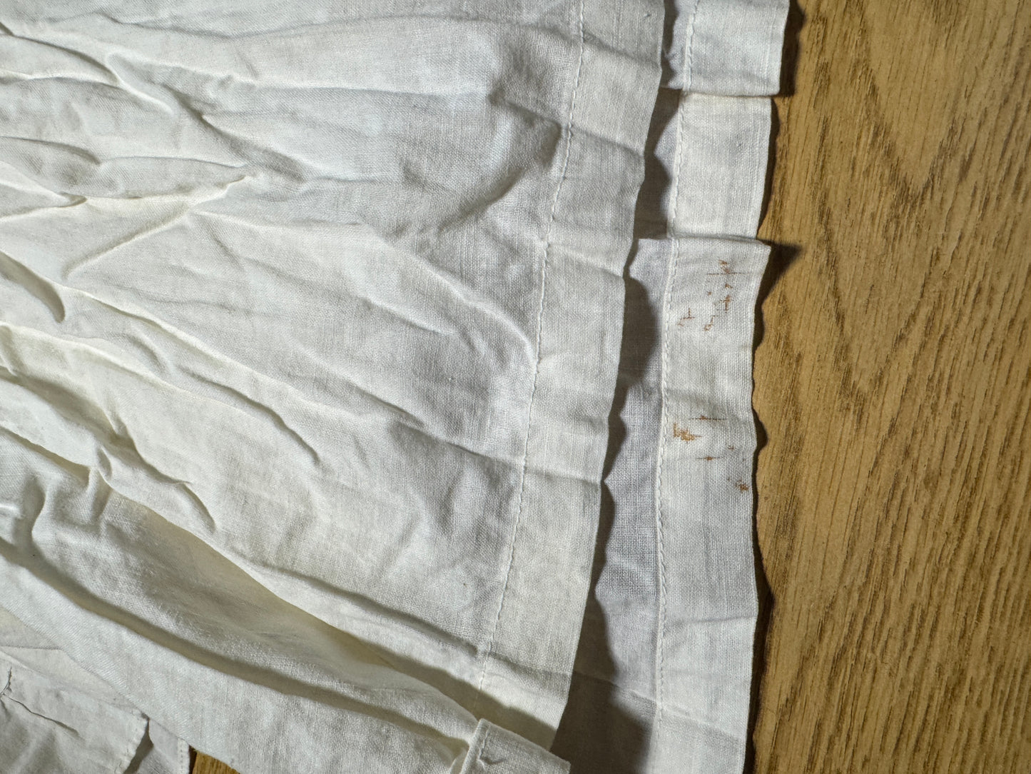 Antique Victorian Long Sleeved Cotton Asymmetrical Opening Nightgown
