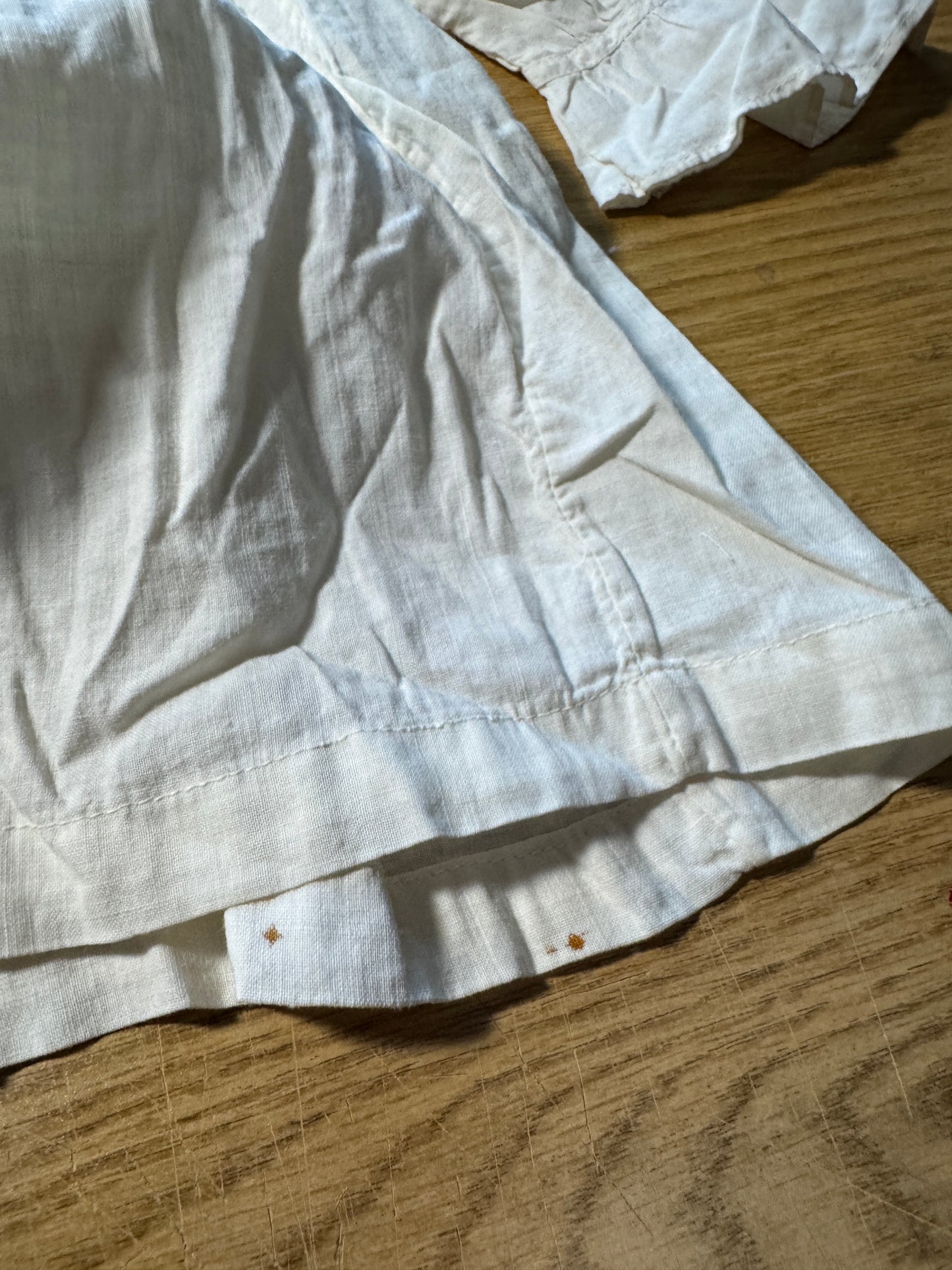 Antique Victorian Long Sleeved Cotton Asymmetrical Opening Nightgown