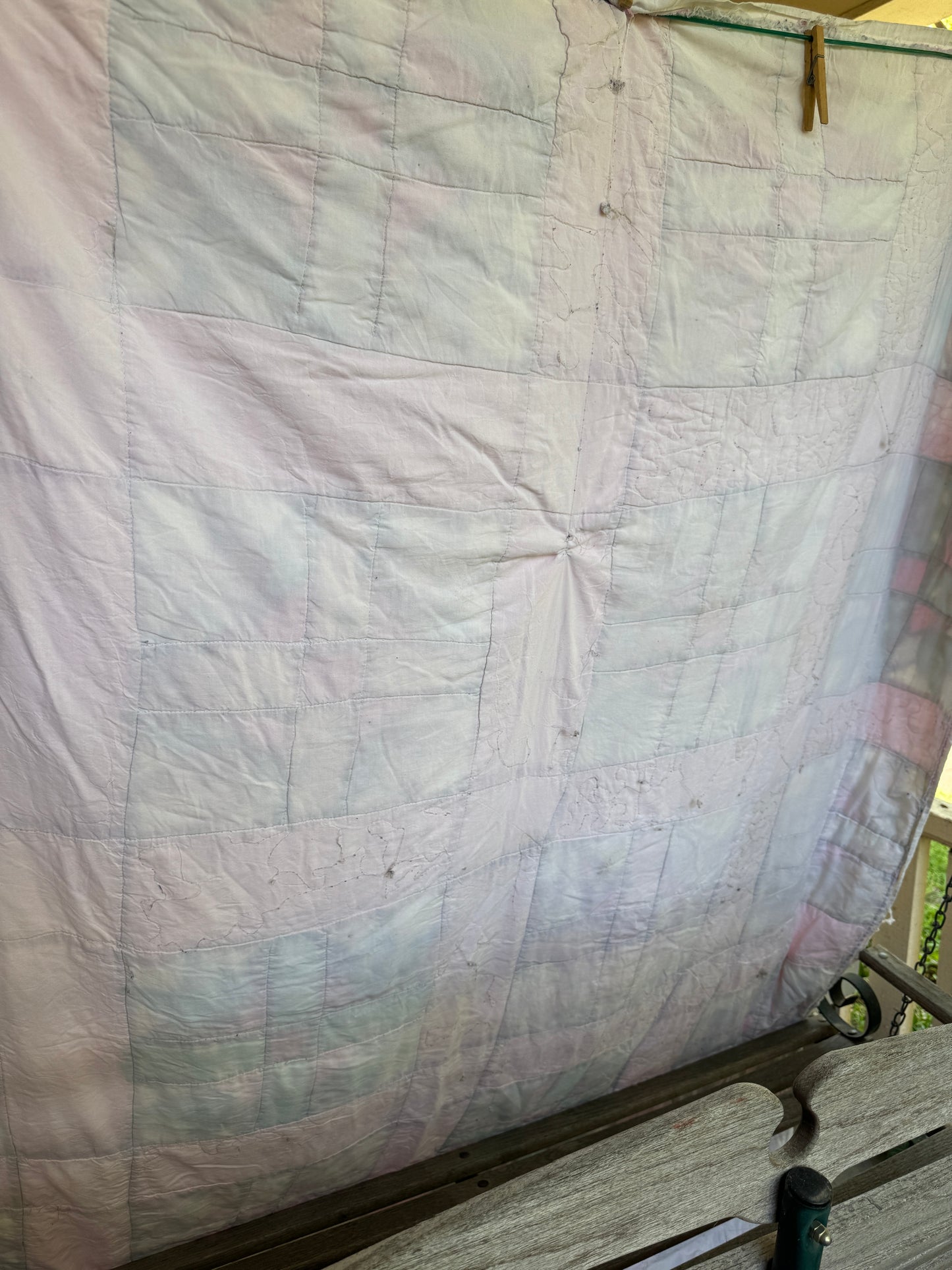 Vintage 1930s-40s Pink Goose Tracks Feedsack Quilt