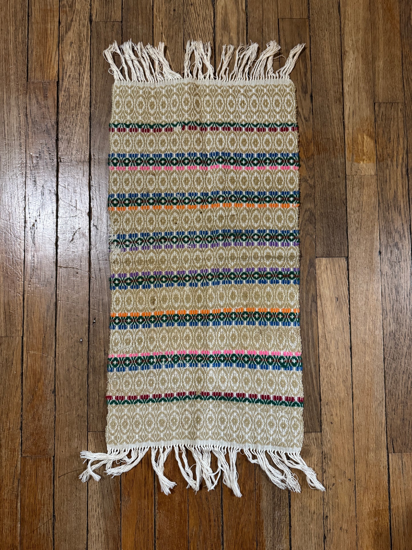 Vintage Woven Wool wall decor or table runner