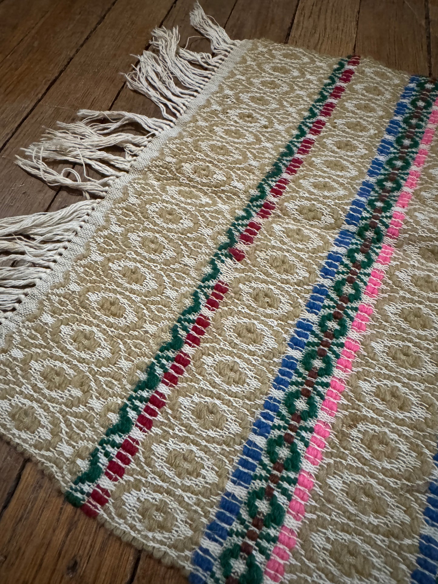 Vintage Woven Wool wall decor or table runner