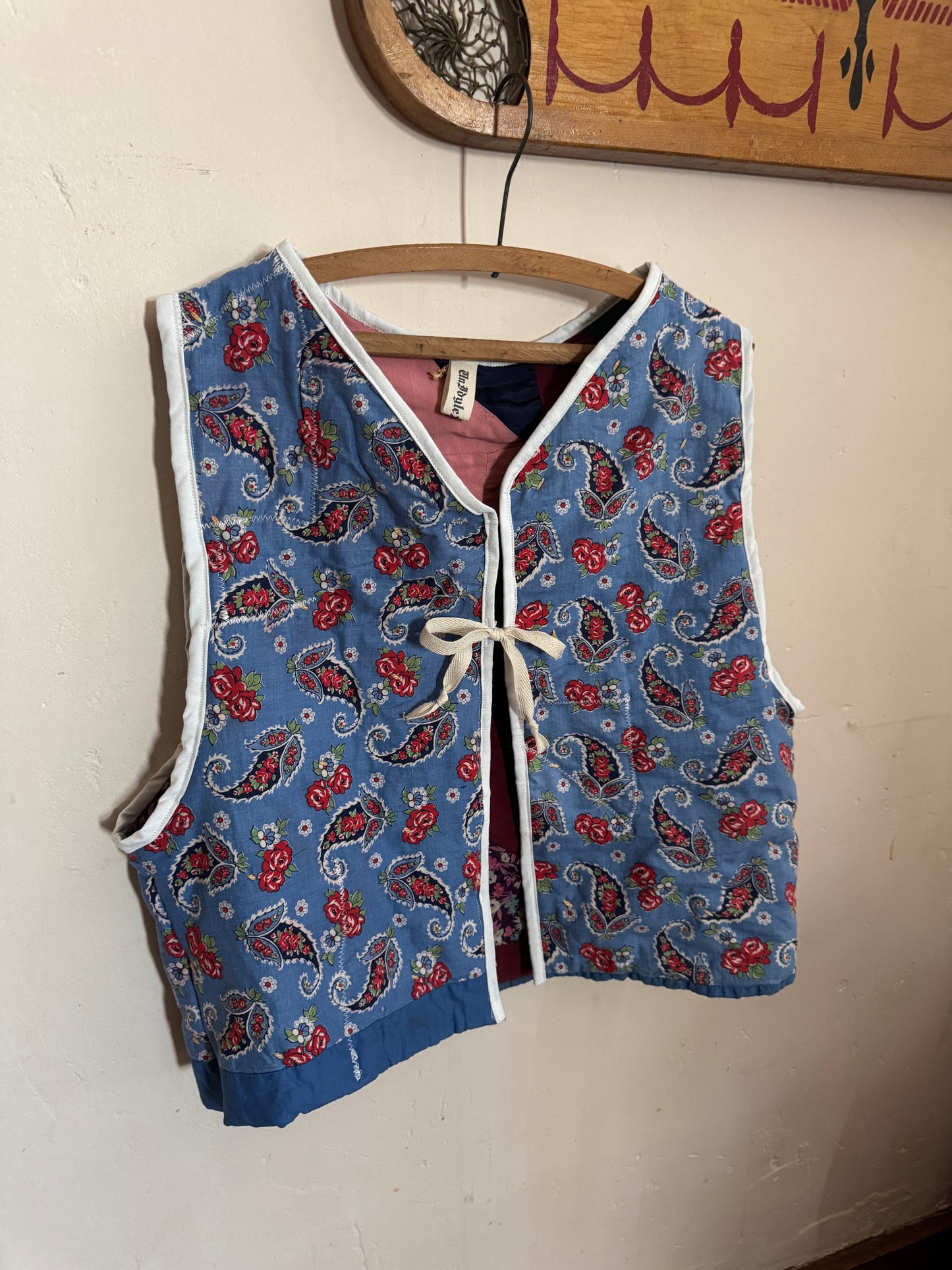 Vintage Paisley Wholecloth backed Quilt Vests