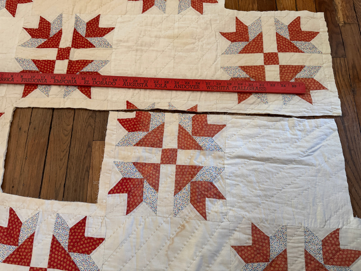 Vintage 1959 Flying Geese Tree Skirt and 5 Stockings