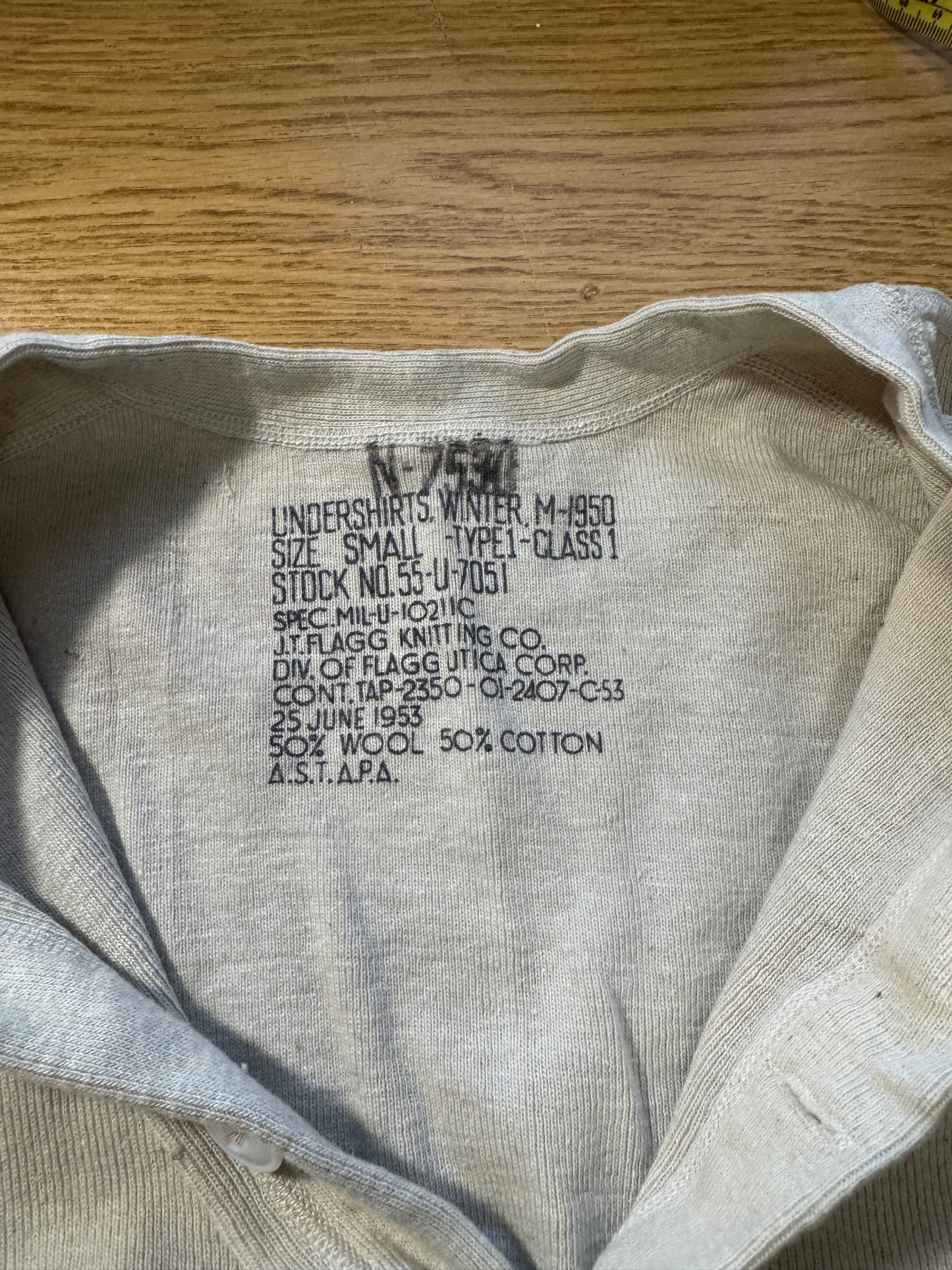 Vintage US Military Wool/Cotton Underlayer Shirt