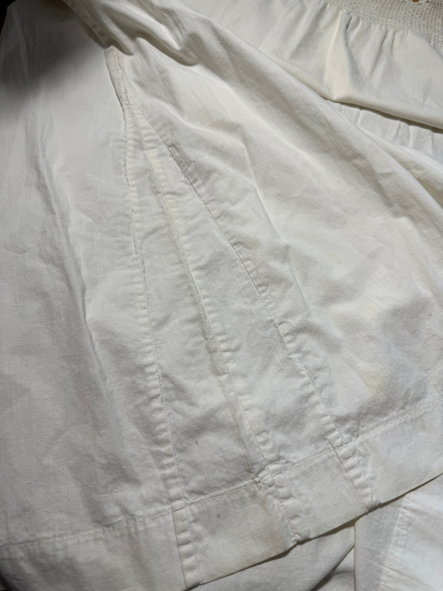 Antique Edwardian Crocheted Collar Nightgown w/ Short Sleeves