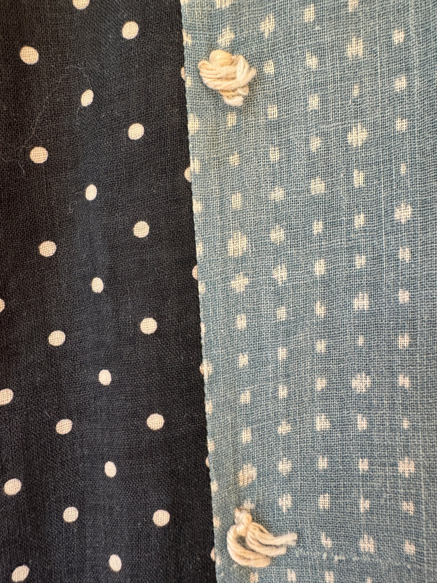 Antique 1870s-90s Reversible Bar Tie Quilt with pink and indigo