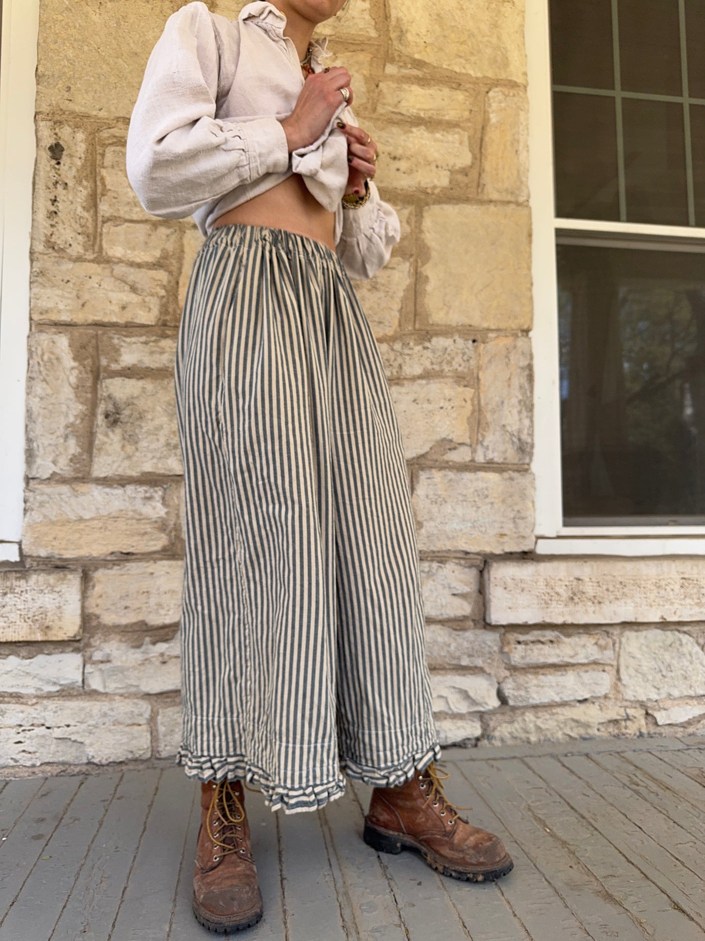 Handmade Wide-Leg Elastic Waist Custom Pants (MTO)