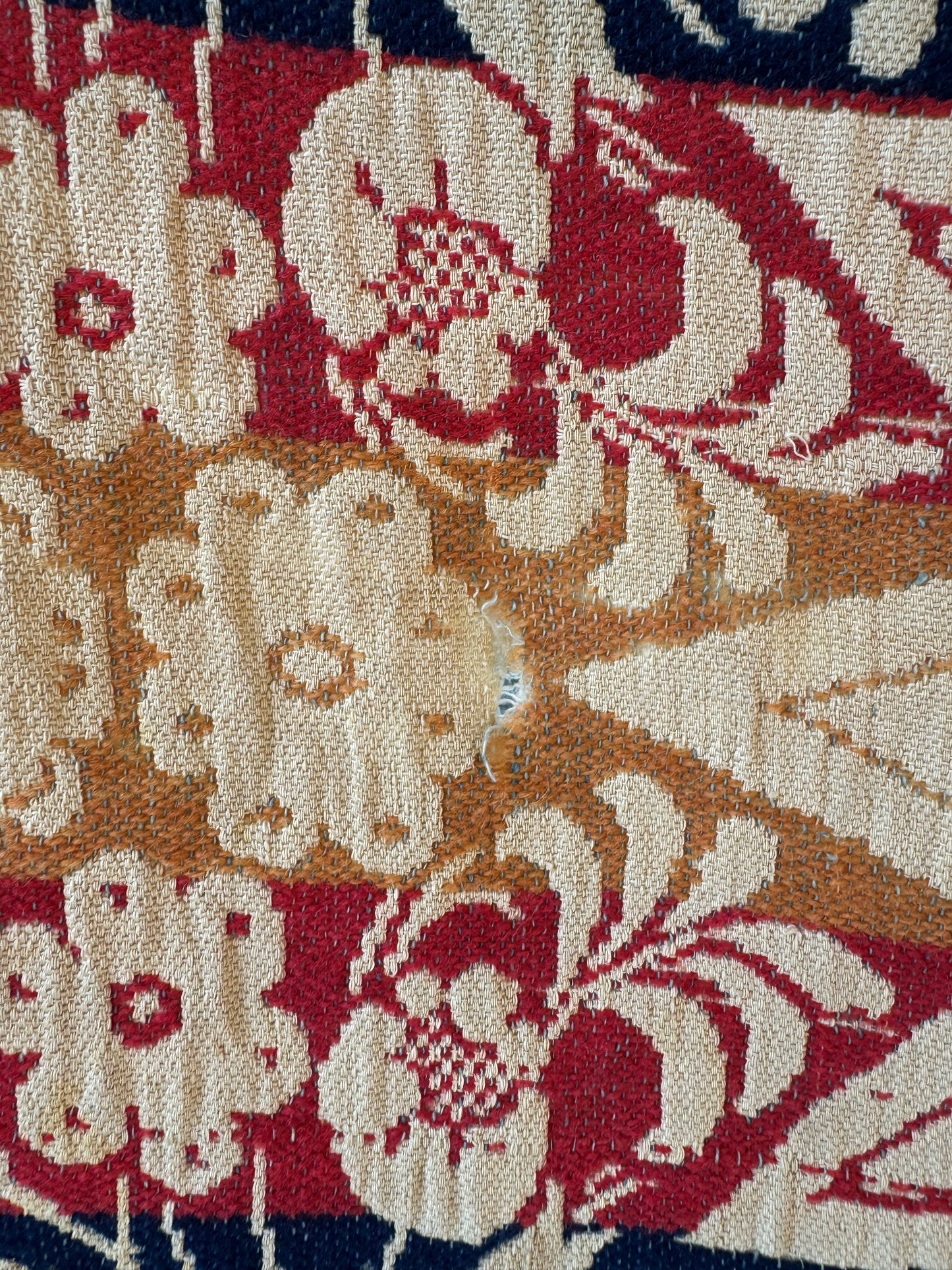 Antique Wool Jacquard Woven Coverlet