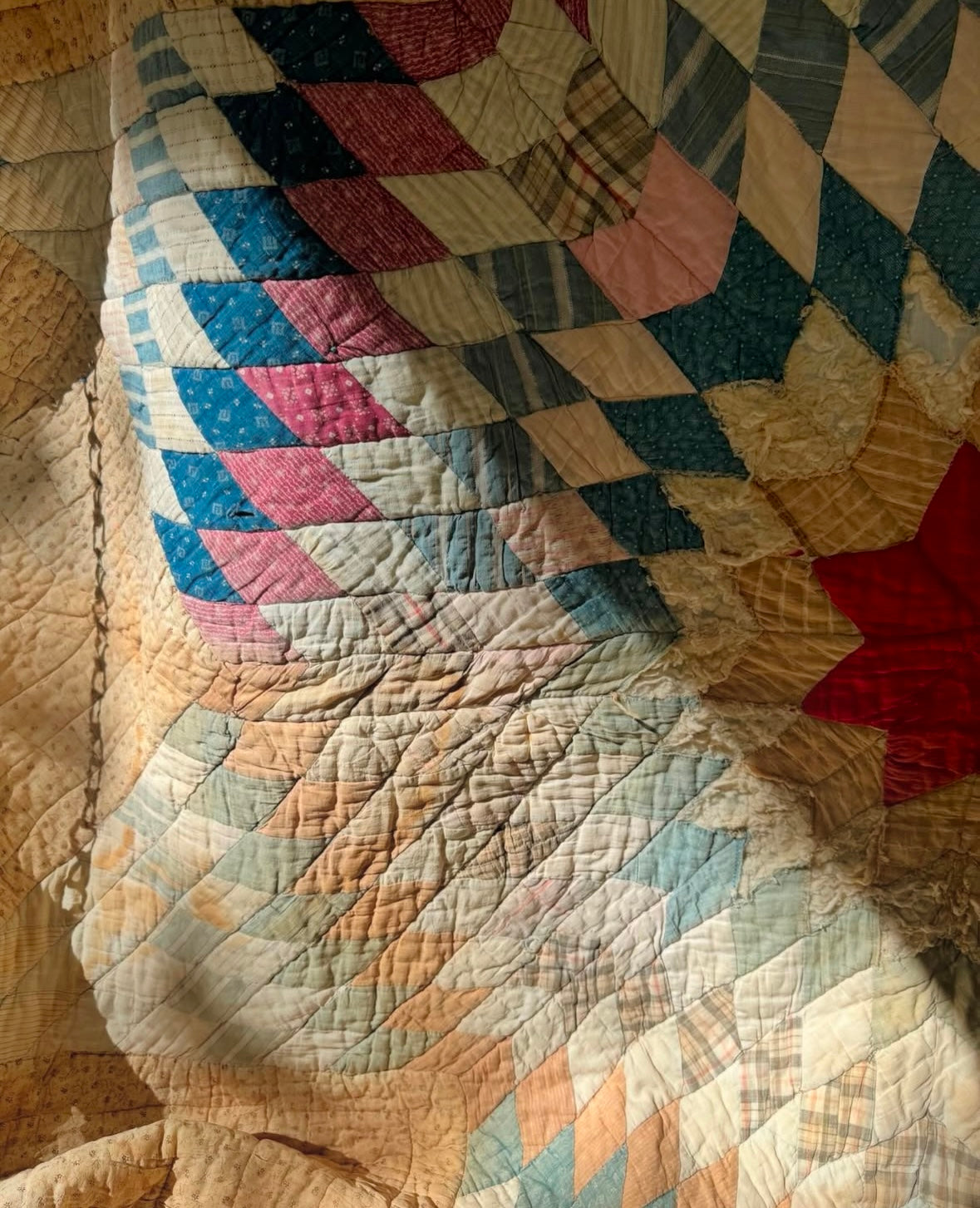 Antique 1890s-1910s Texas Star quilt