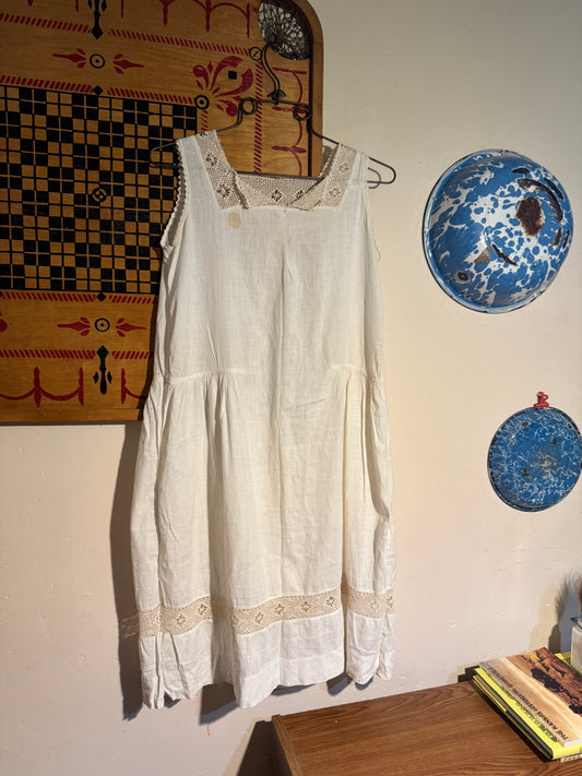 Antique Edwardian Crocheted Shift Dress Nightgown