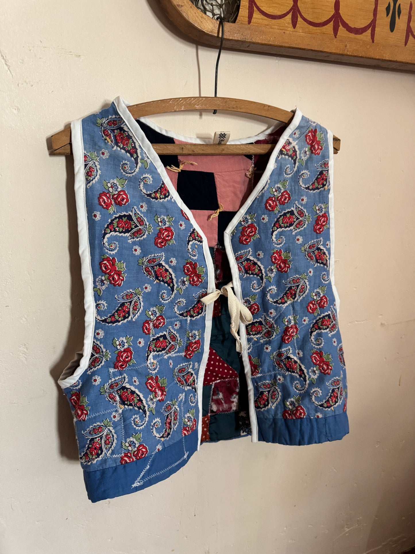 Vintage Paisley Wholecloth backed Quilt Vests