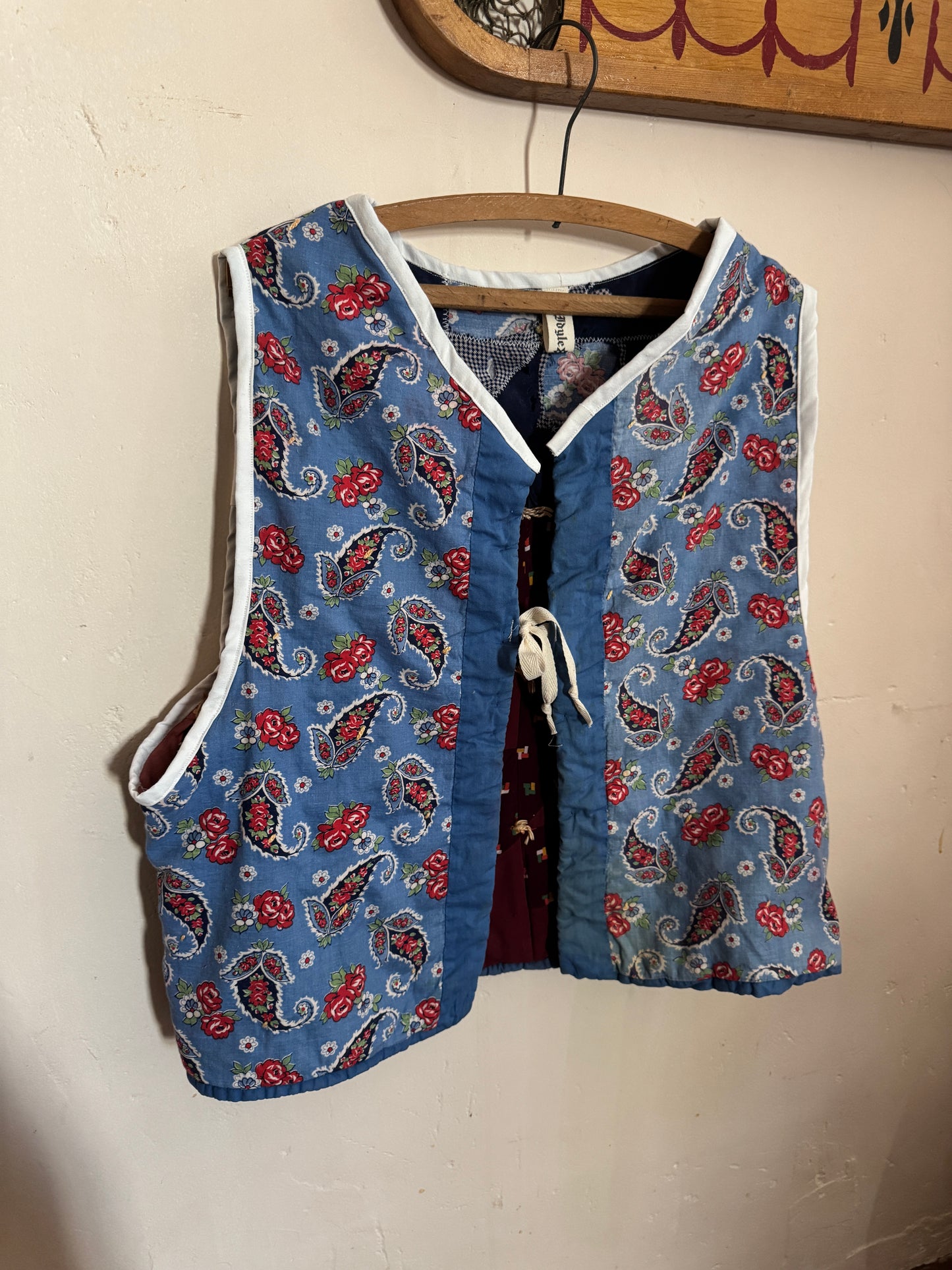 Vintage Paisley Wholecloth backed Quilt Vests